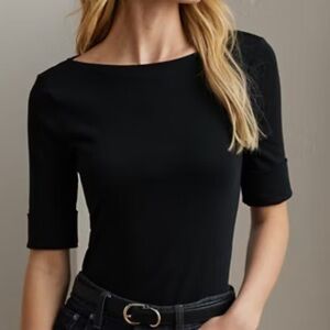 Lauren Ralph Lauren stretch cotton boatneck tee